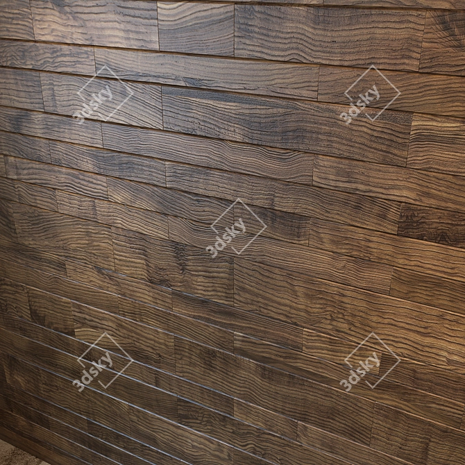 Textured Wall Paneling 3D model image 2