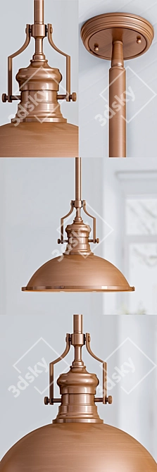 Sleek Brasserie Pendant Light 3D model image 1