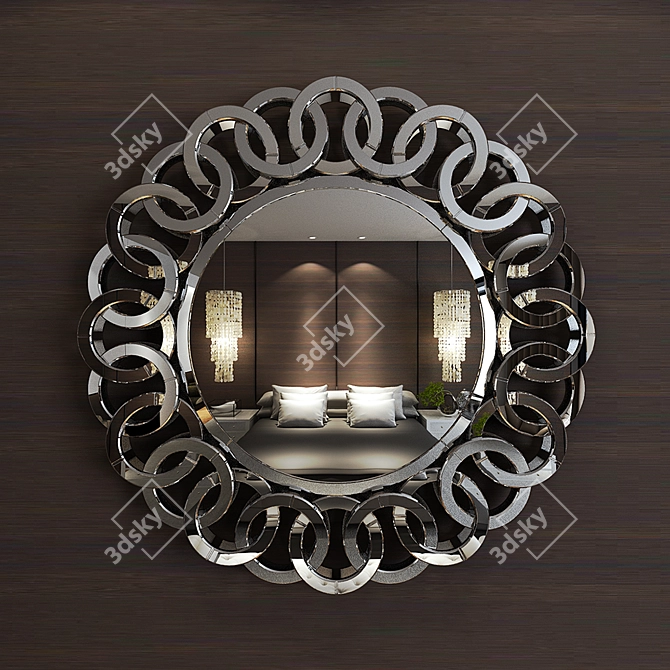 Elegant Ruvian Mirror - 89x89x5cm 3D model image 1