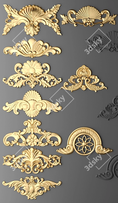 Stylish Stucco Set 3D model image 2