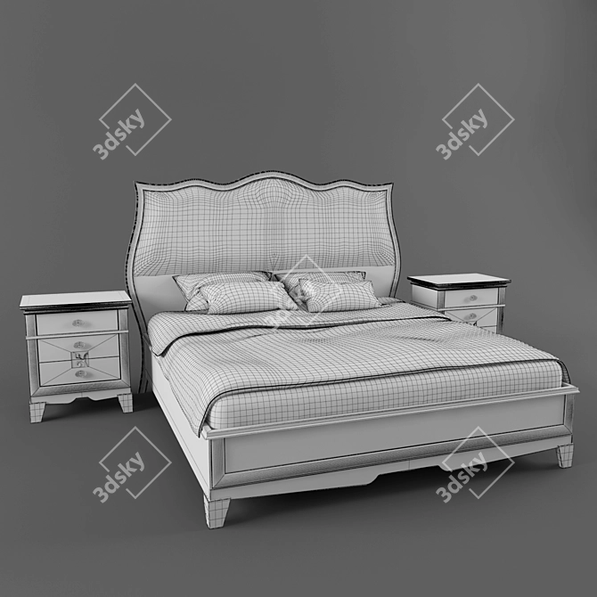 Classic Italian Bed Set 3D model image 3