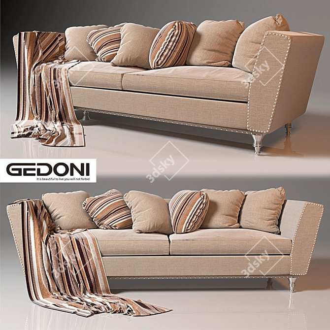 Elegant Beige Sofa GEDONI 3D model image 1