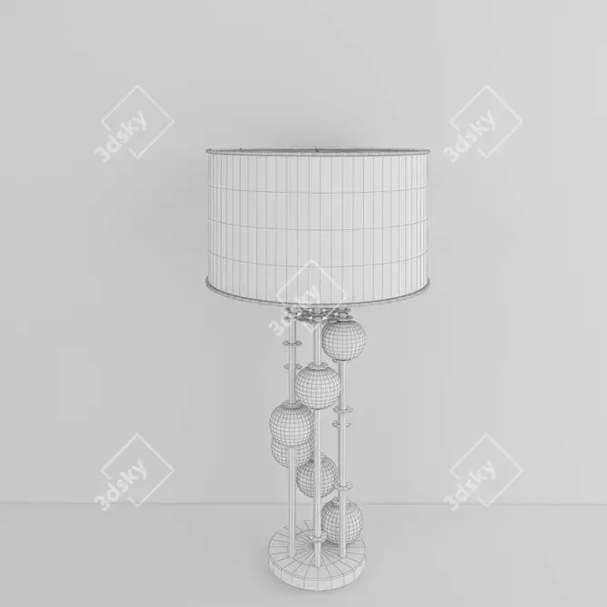 Elegant Gold Crystal Table Lamp 3D model image 2