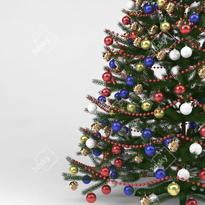 Festive Evergreen Christmas Tree 3D model image 2