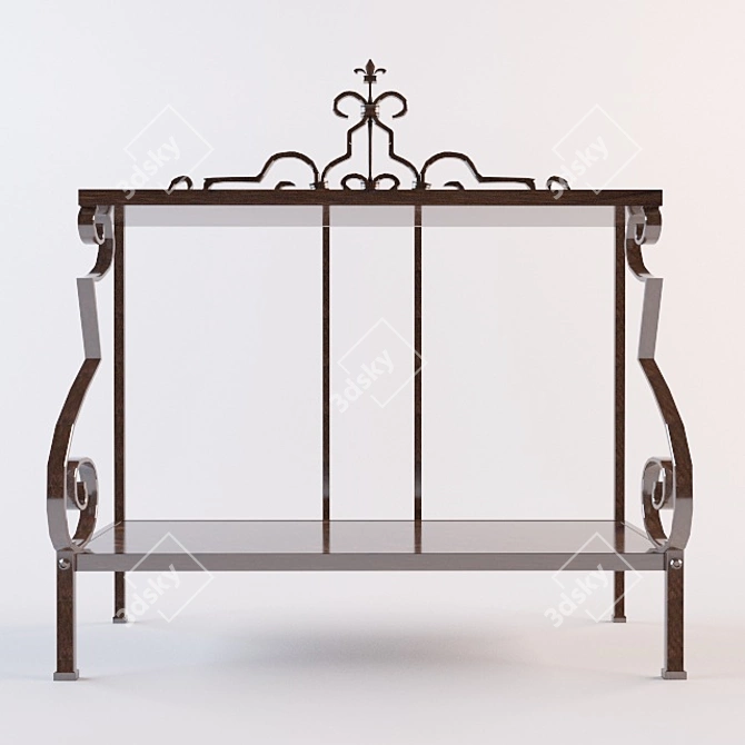 Elegant Wrought Iron Table 3D model image 1