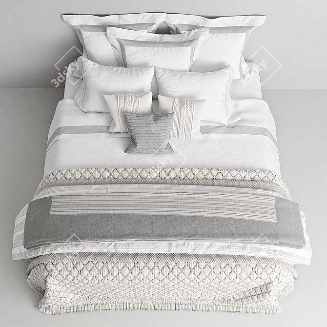 Luxury Linen Bedding Set 3D model image 2