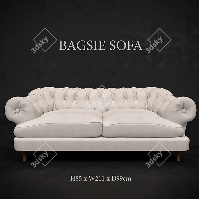 Teal Lounger: Bagsie Sofa 3D model image 1