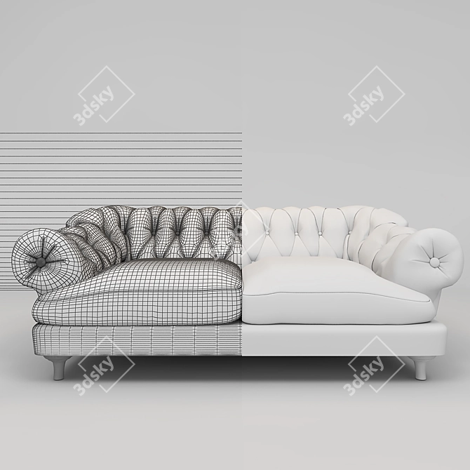 Teal Lounger: Bagsie Sofa 3D model image 2