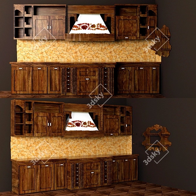 Ethnic Kitchen: A Fusion of Cultures 3D model image 1