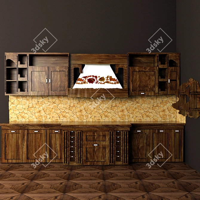 Ethnic Kitchen: A Fusion of Cultures 3D model image 2