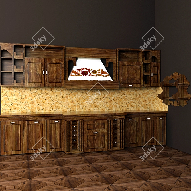 Ethnic Kitchen: A Fusion of Cultures 3D model image 3