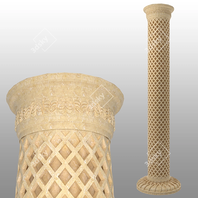 Stylish Outdoor Pillar 3D model image 1