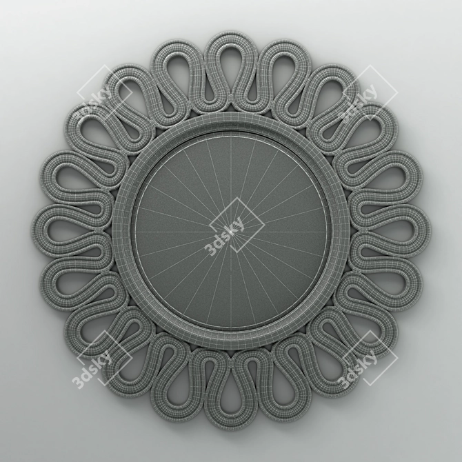 Elegant Round Mirror Frame 3D model image 2