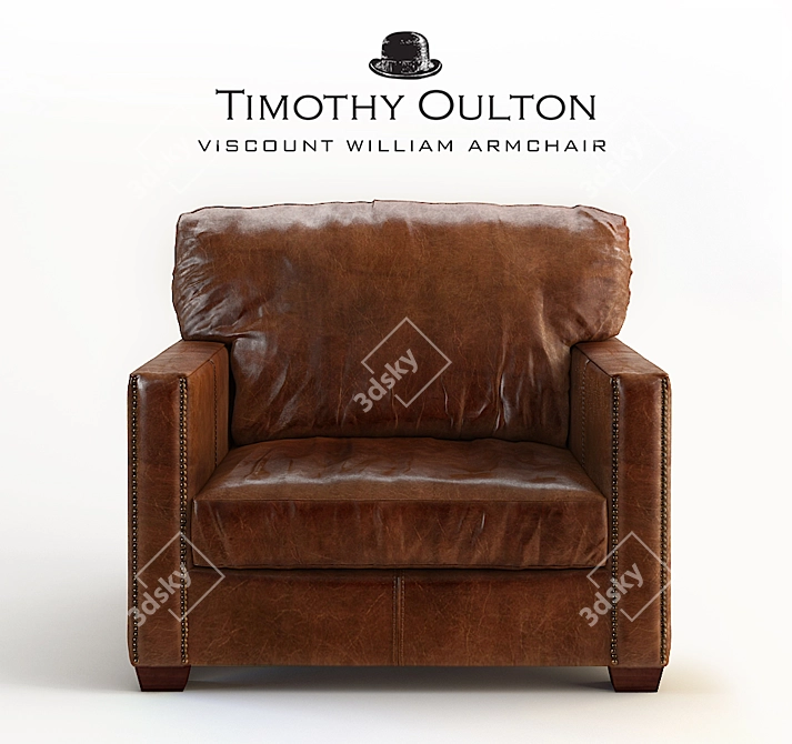 Vintage Inspired Viscount William Armchair 3D model image 2