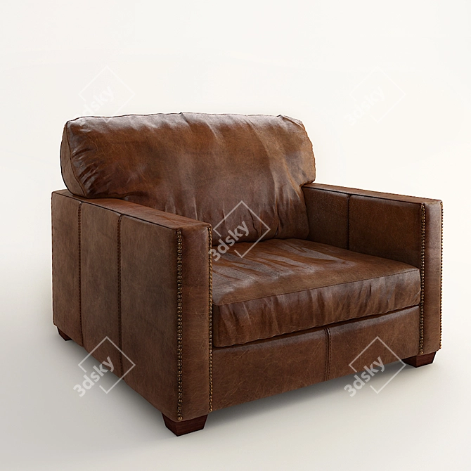 Vintage Inspired Viscount William Armchair 3D model image 3