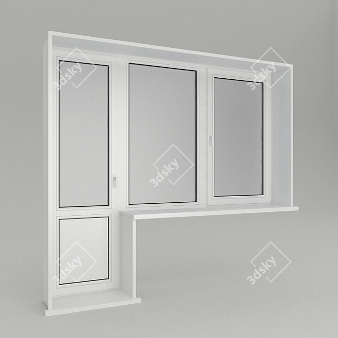 Modern PVC Window with Vray | 8,312 Polygons 3D model image 2