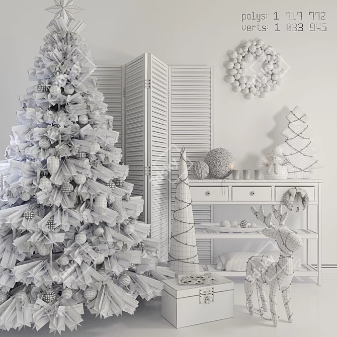 Festive Holiday Cheer: Christmas Decoration 3D model image 3