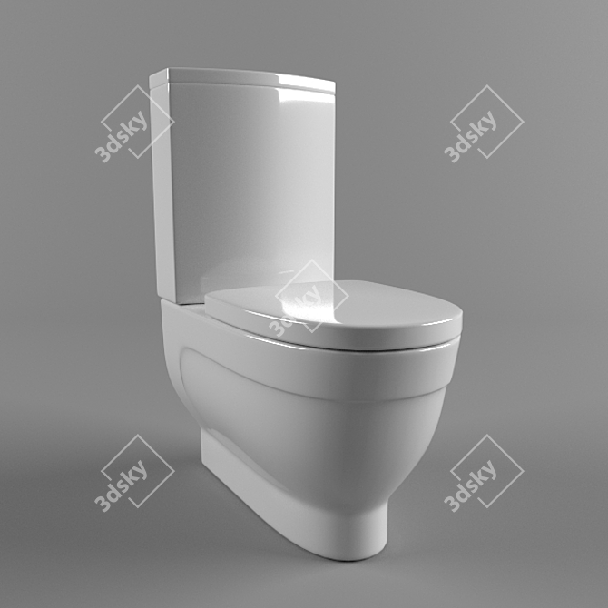 Vitra Form500 Compact Wall-Mounted Toilet 3D model image 1