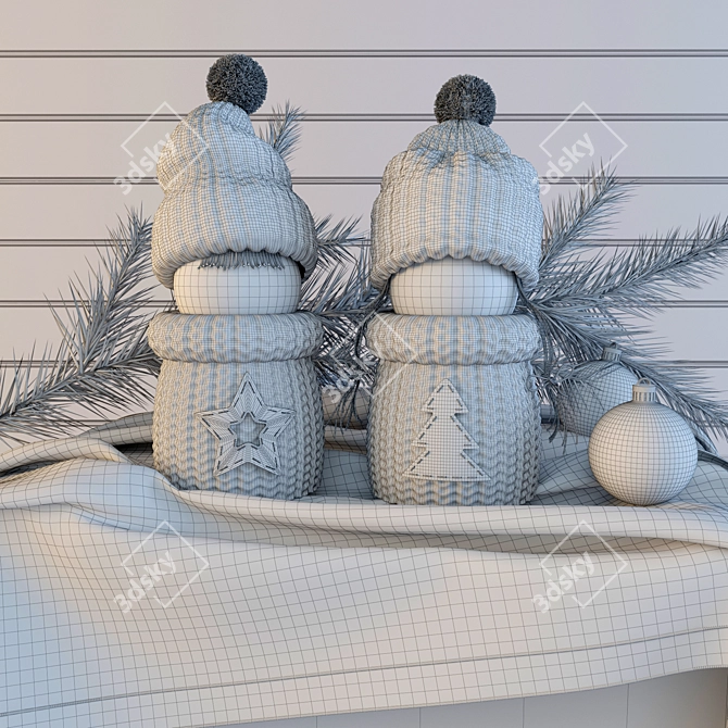 Festive Doll Set: New Year Decor 3D model image 3