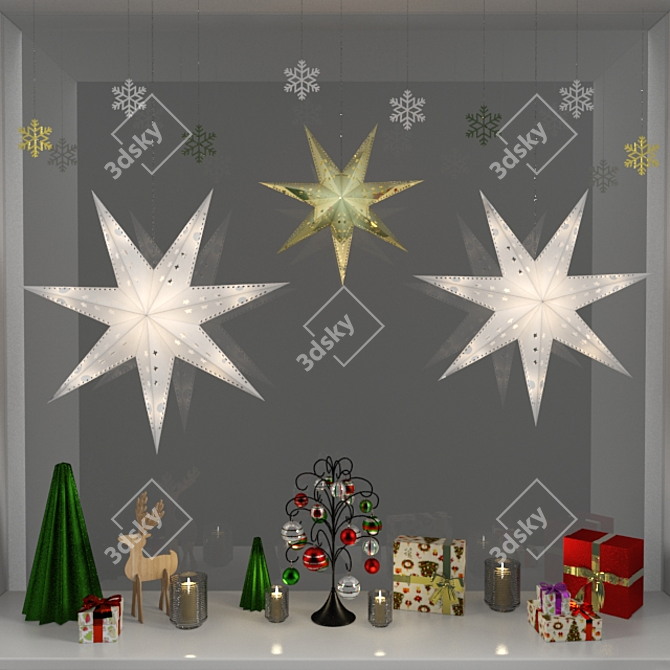 Festive Window Deco 3D model image 1