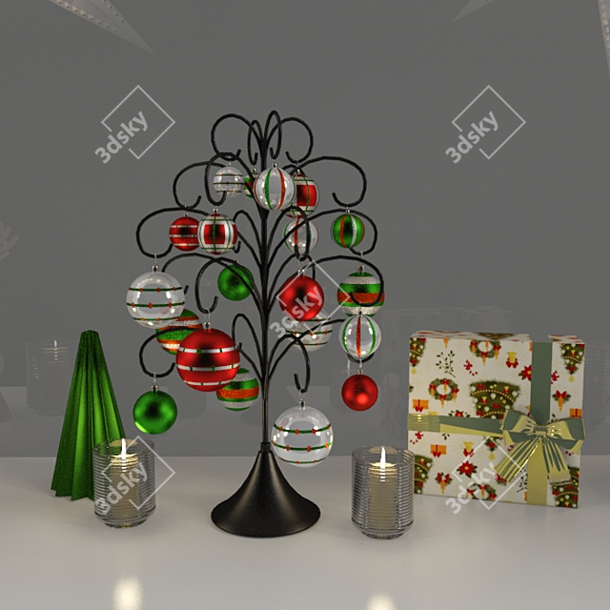 Festive Window Deco 3D model image 3