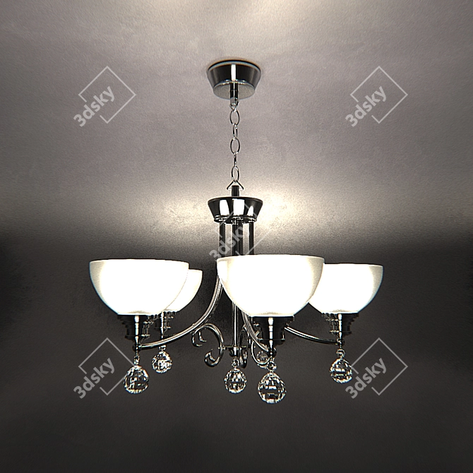 EVT-Lighting Chandelier MAR-137015/5P: Metal, Glass, Crystal, Chrome, 5-Lamp, Adjustable 3D model image 1