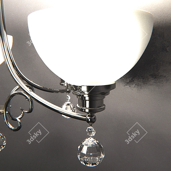 EVT-Lighting Chandelier MAR-137015/5P: Metal, Glass, Crystal, Chrome, 5-Lamp, Adjustable 3D model image 3