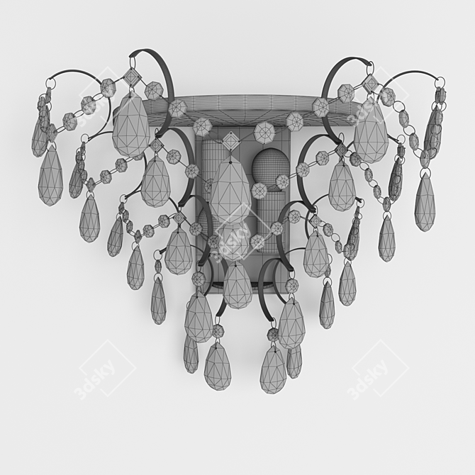 Elegant Isabella Crystal Wall Light 3D model image 2