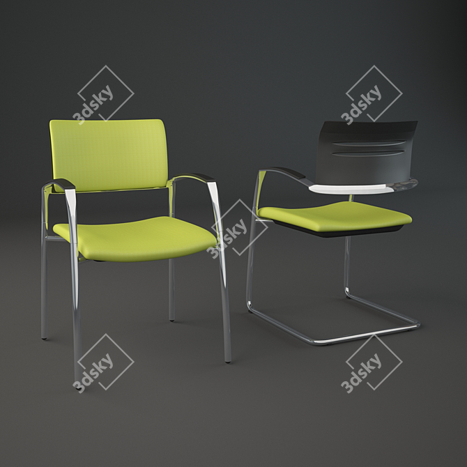 Comfort Mesh Visitor Chairs 3D model image 1