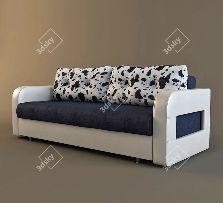 Sleek and Spacious Sofa 3D model image 1