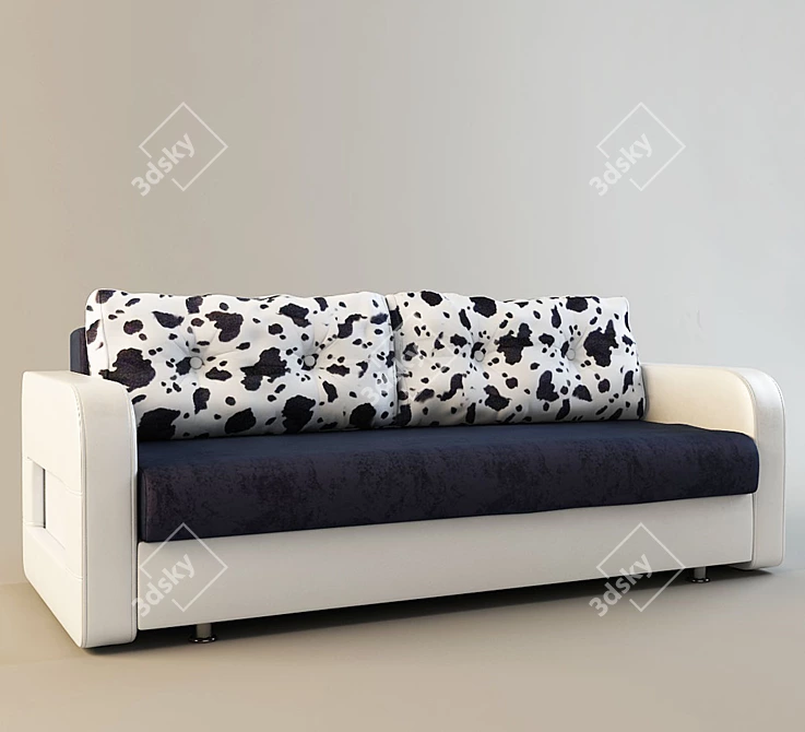 Sleek and Spacious Sofa 3D model image 2