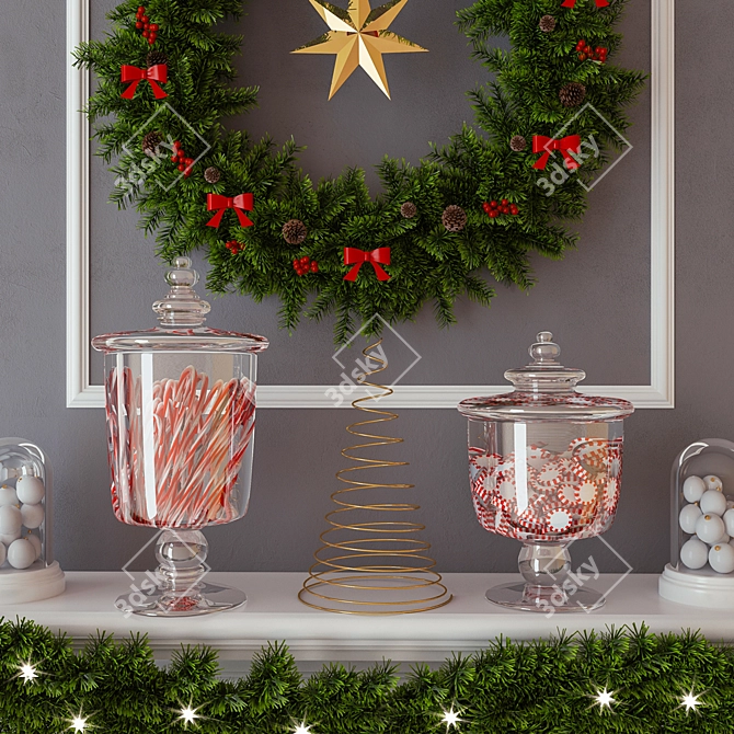 Festive XMAS Decor: Spread Holiday Cheer with this Unique Collection 3D model image 2