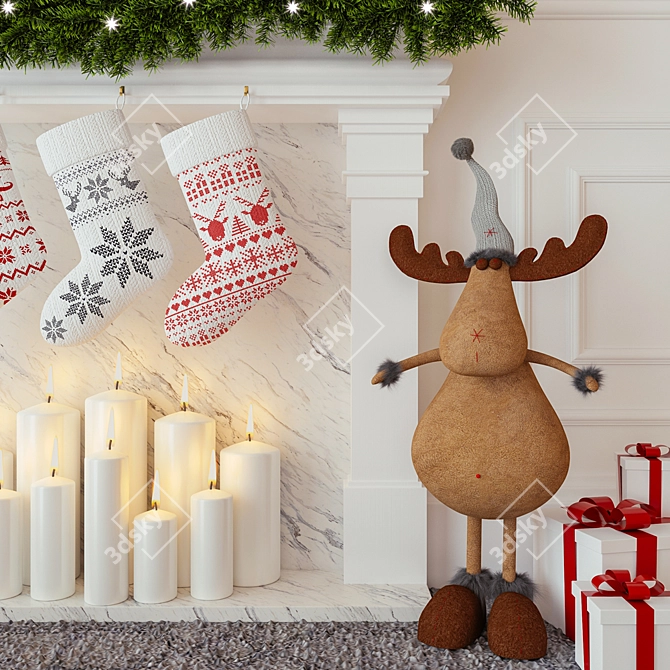 Festive XMAS Decor: Spread Holiday Cheer with this Unique Collection 3D model image 3