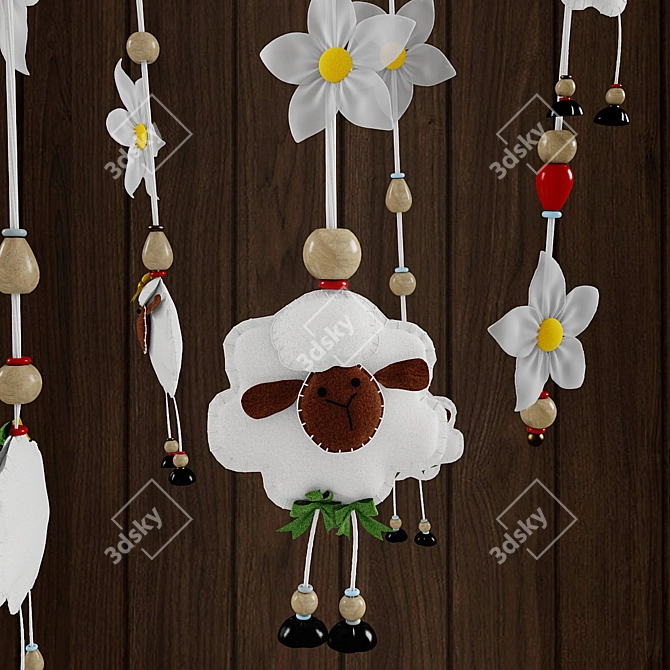 Sheep Dream Nursery Mobile 3D model image 2