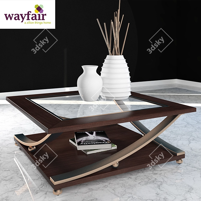 Elegant Wood Dining Table 3D model image 1