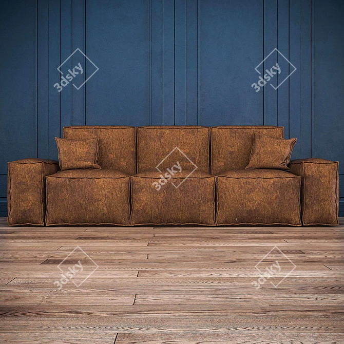 Comfortable Velvet Sofa 3D model image 1