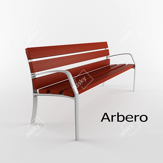 Arbero Outdoor Bench: Aluminum and Wood Design 3D model image 1