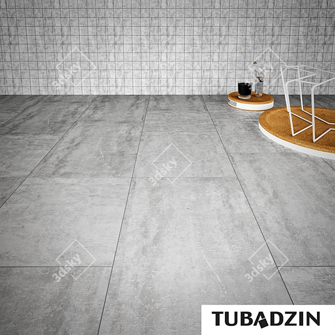 Title: Tubadzin Cement Worn Mosaic - Authentic and Durable 3D model image 1