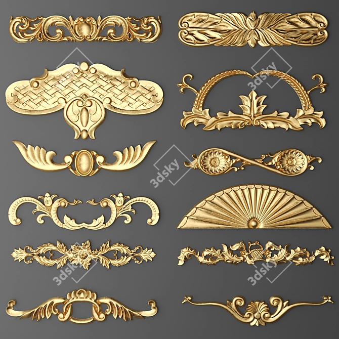 Elegant Moulding Kit 3D model image 1