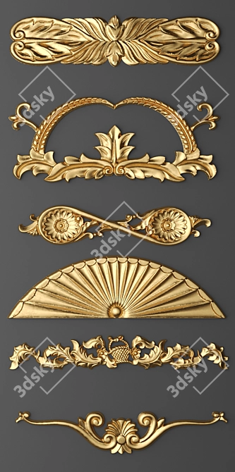 Elegant Moulding Kit 3D model image 2