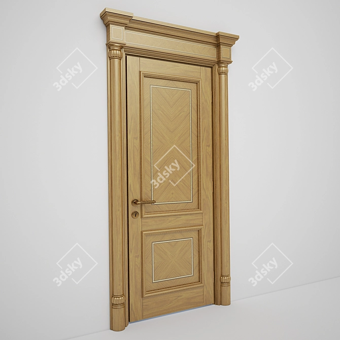 Classic 1010mm Entry Door 3D model image 2