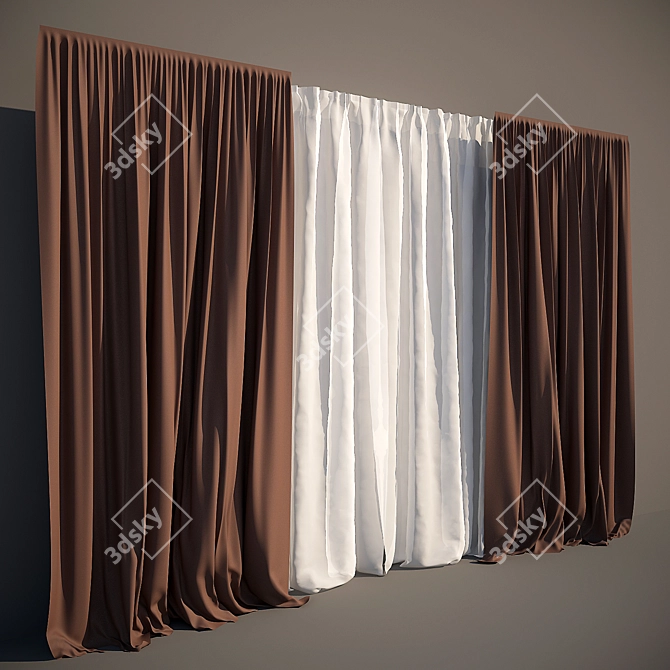 Elegant Window Dressing 3D model image 2