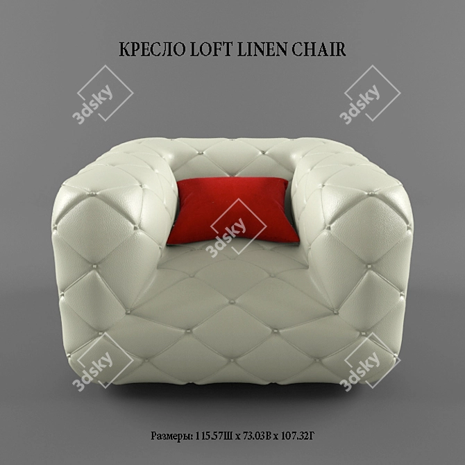 Chic Linen Loft Armchair 3D model image 1