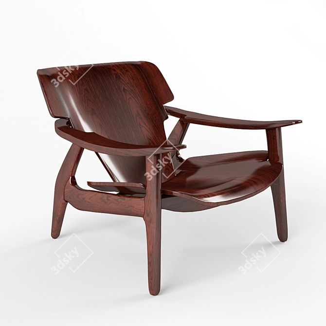 Modern Diz Armchair by Sergio Rodrigues 3D model image 1