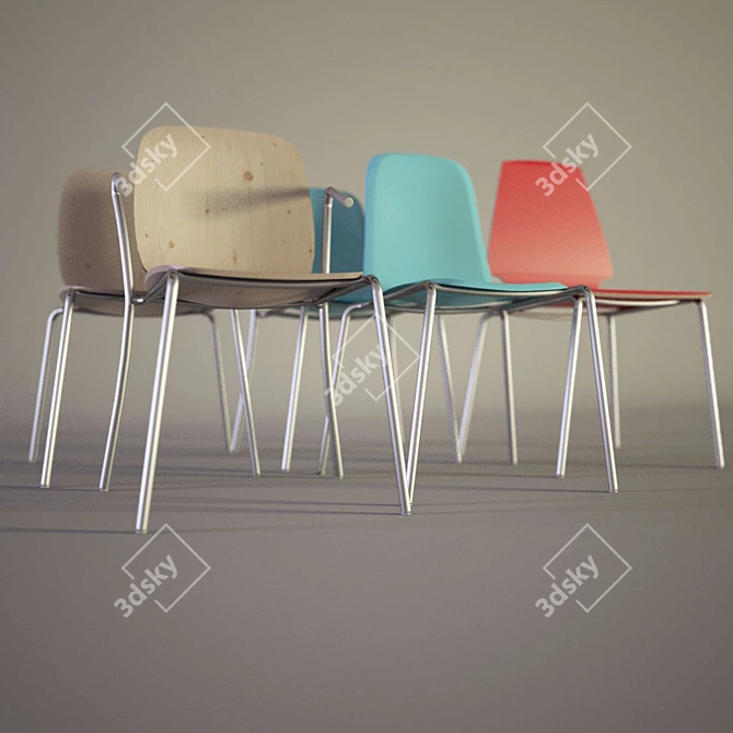 Set of 3 Chairs: Vilmar, Sven-Bertil, Lif-Arne 3D model image 2