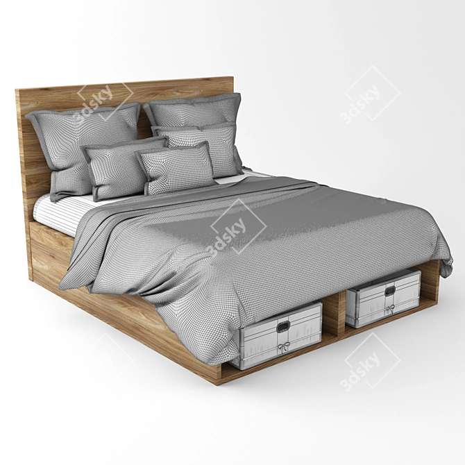 Cozy Winter Cardinal Bedding Set 3D model image 3