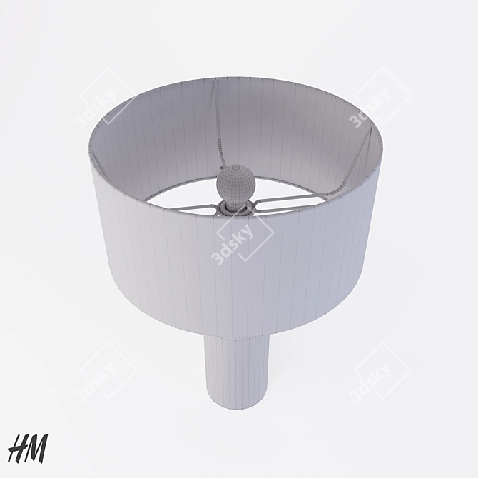 Minimalist Concrete & Brass Lamp 3D model image 3