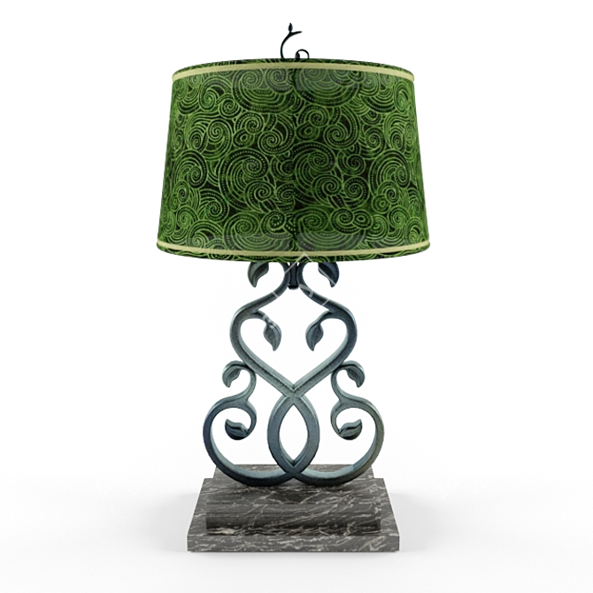 Rustic Metal Table Lamp 3D model image 1