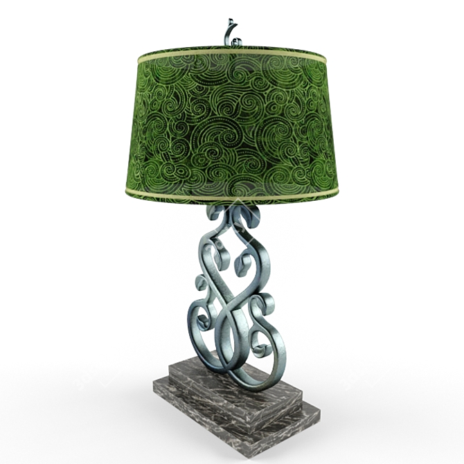 Rustic Metal Table Lamp 3D model image 2