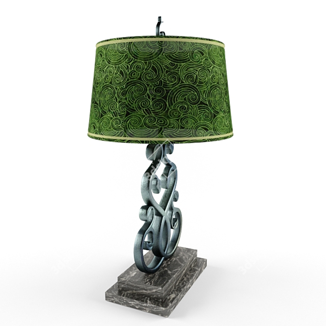 Rustic Metal Table Lamp 3D model image 3